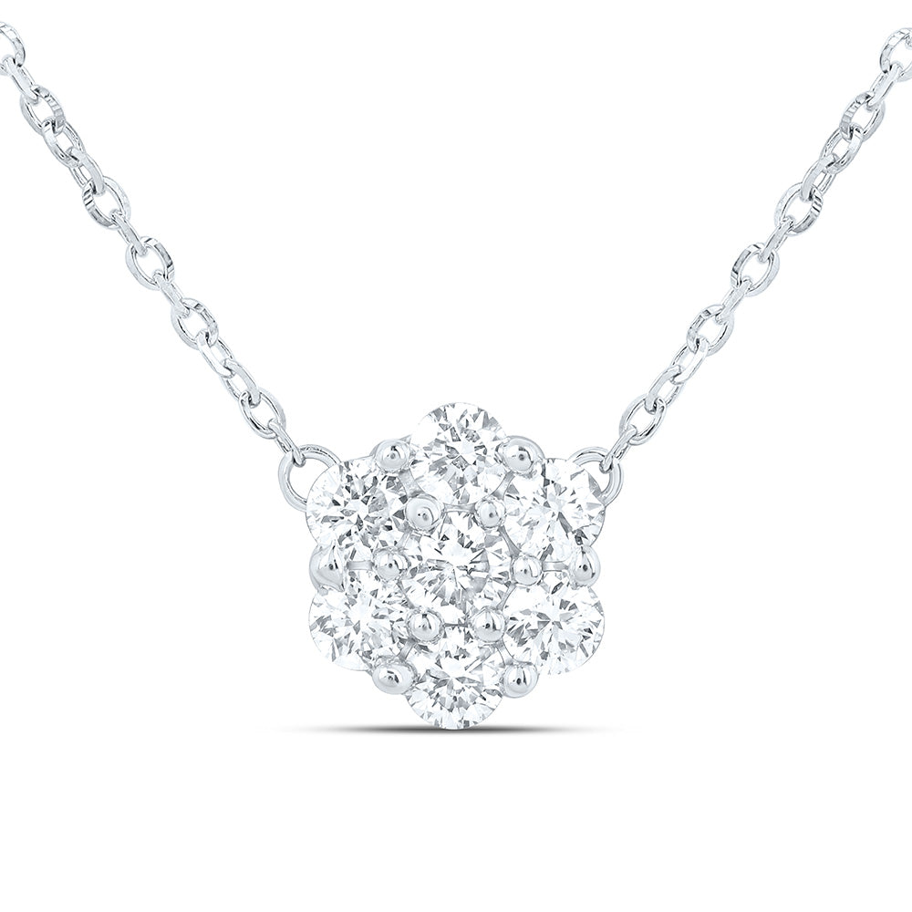 Sterling Silver 1/2 Cttw Lab Grown Diamond Chain Necklace (18 Inch)