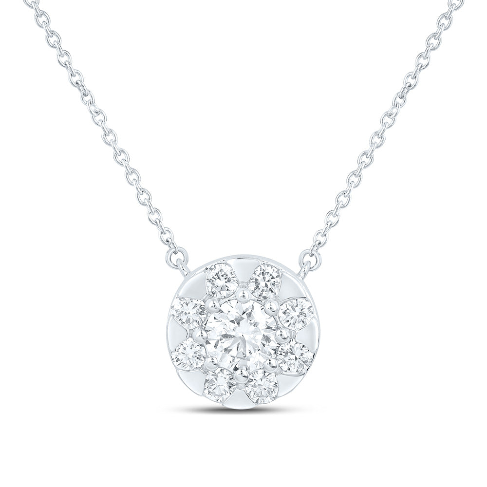 10K Yellow Or White Gold 3/4 Cttw Lab Grown Diamond Round Chain Necklace (18 Inch)