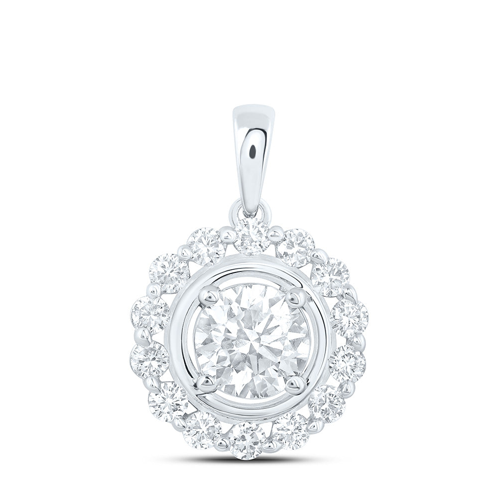 10K Yellow Or White Gold 1 Cttw Lab Grown Diamond Round Charm Pendant