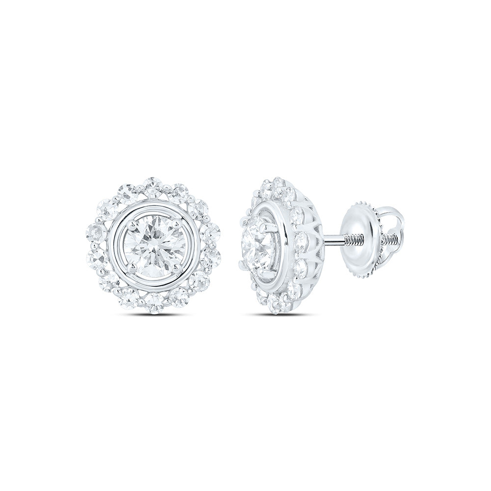 10K Yellow Or White Gold 1 Cttw Lab Grown Diamond Round Earring