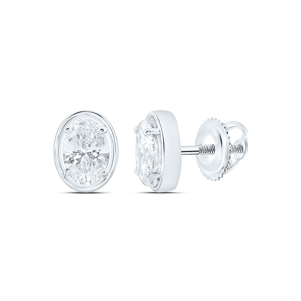 10K Yellow Or White Gold 1/2 Cttw Lab Grown Diamond Fashion Oval Earring