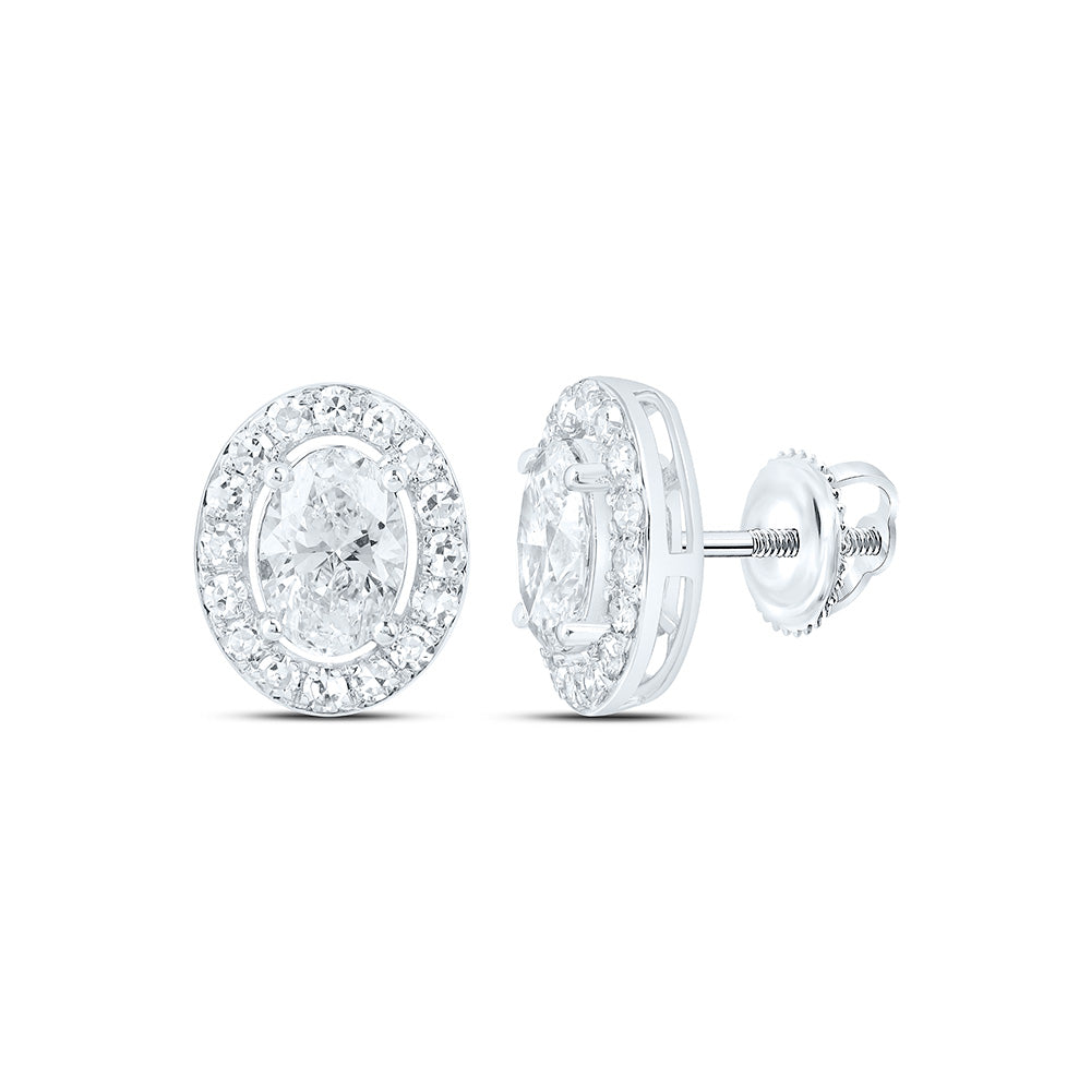 10K Yellow Or White Gold 1 Cttw Lab Grown Diamond Oval Earring