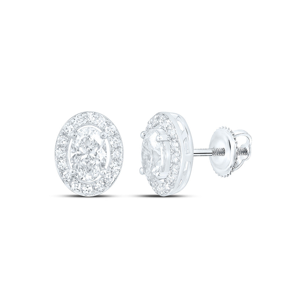 10K Yellow Or White Gold 1 3/8 Cttw Lab Grown Diamond Oval Earring