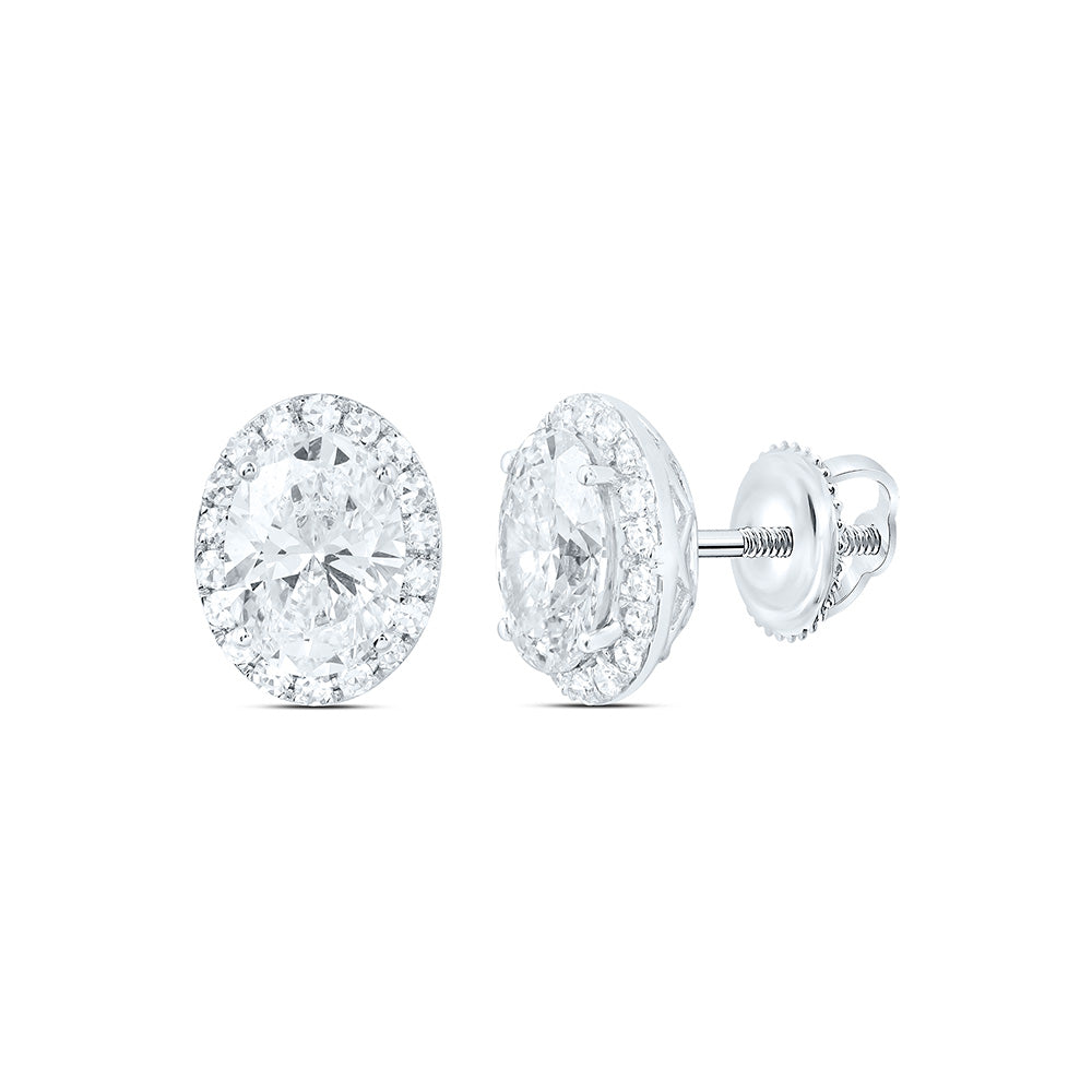 14K Yellow Or White Gold 2 3/8 Cttw Lab Grown Diamond Oval Earring