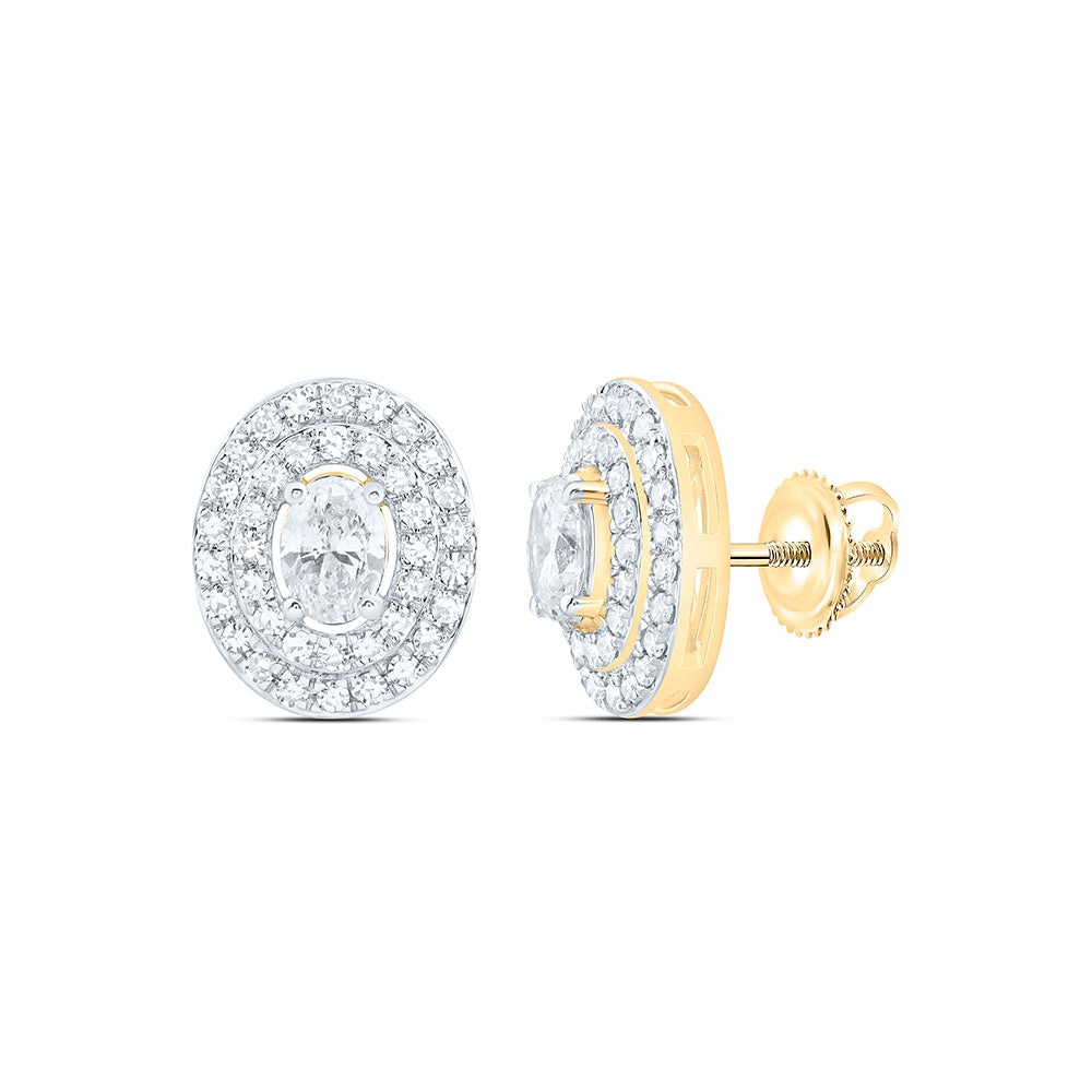 10K Yellow Gold 1 1/4 Cttw Lab Grown Diamond Fashion Oval Earring