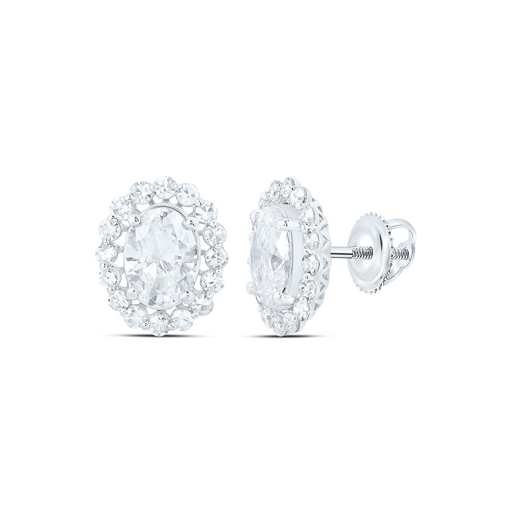 10K Yellow Or White Gold 1 3/8 Cttw Lab Grown Diamond Oval Earring