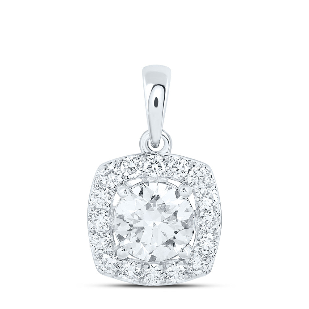 10K Yellow Or White Gold 1 Cttw Lab Grown Diamond Cushion Charm Pendant