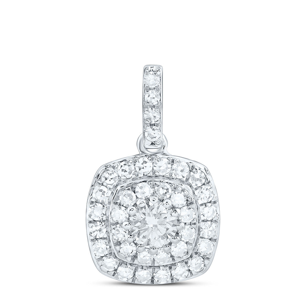 10K Yellow Or White Gold 1/2 Cttw Lab Grown Diamond Cushion Charm Pendant