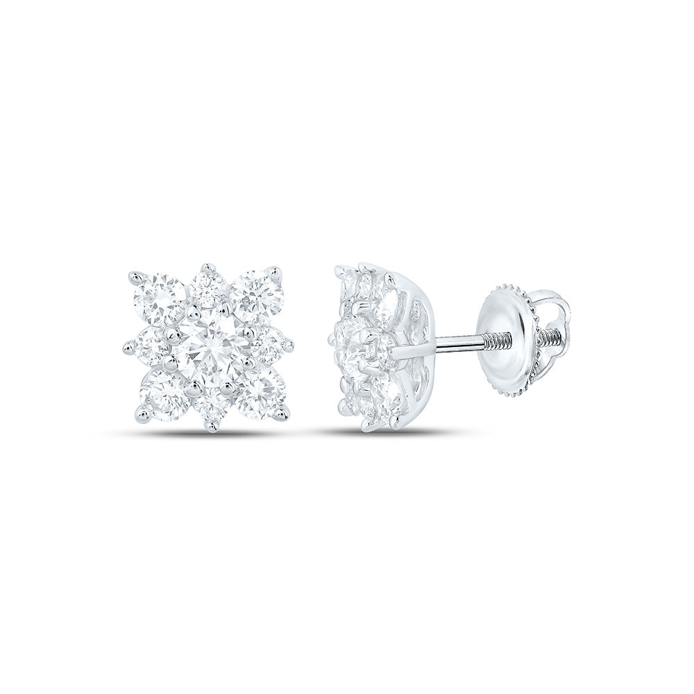 10K Yellow Or White Gold 1 Cttw Lab Grown Diamond Flower Earring