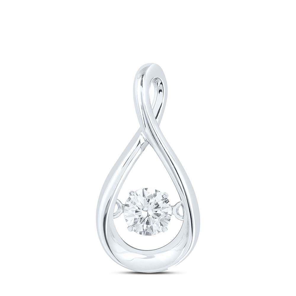 Sterling Silver 1/4 Cttw Lab Grown Diamond Infinity Charm Pendant