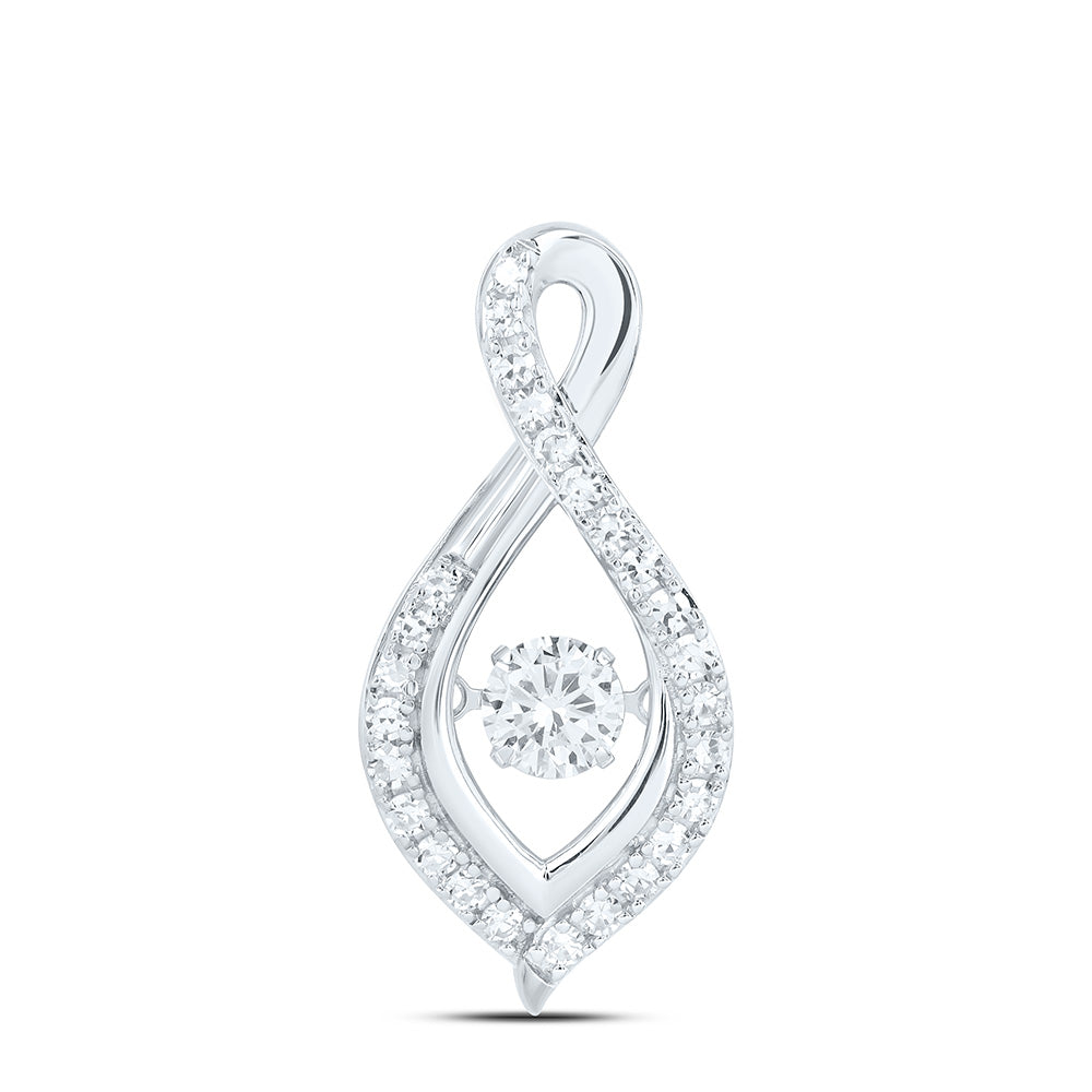 Sterling Silver 3/4 Cttw Lab Grown Diamond Infinity Charm Pendant