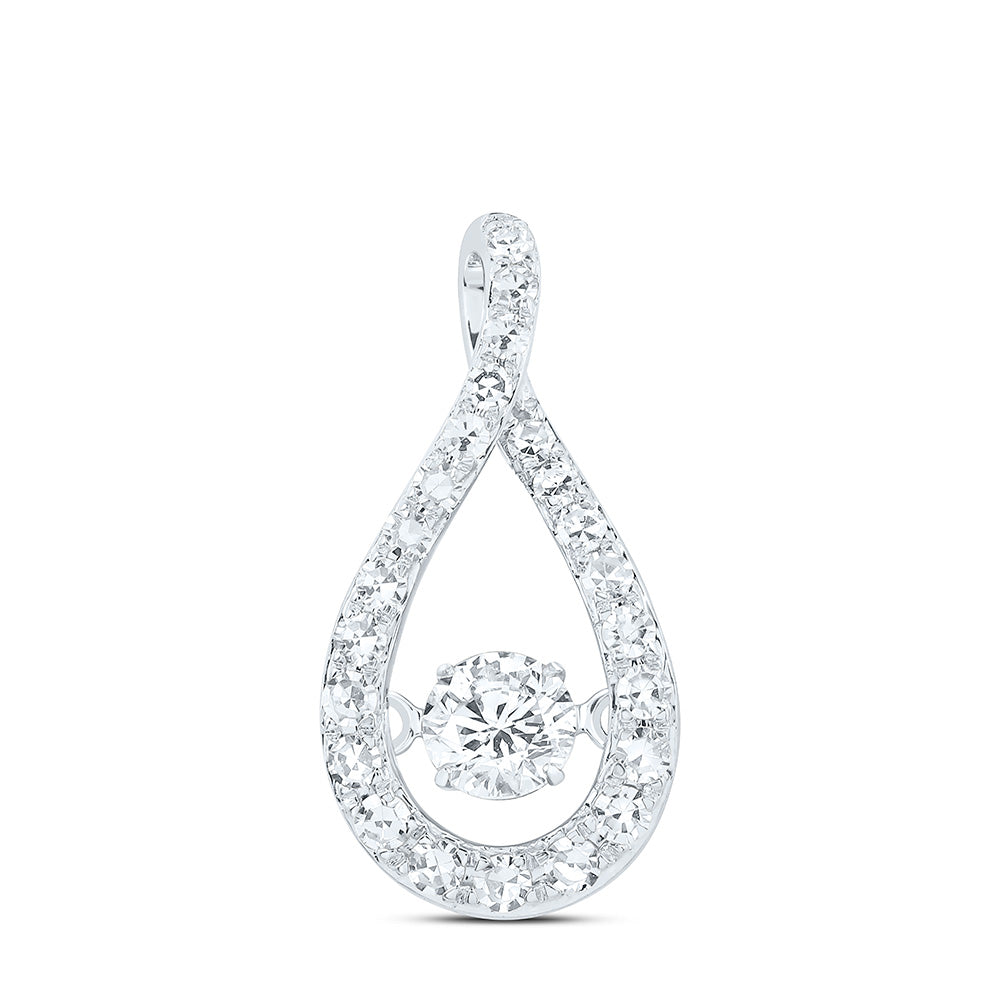 10K Yellow Or White Gold 1/2 Cttw Lab Grown Diamond Pear Charm Pendant