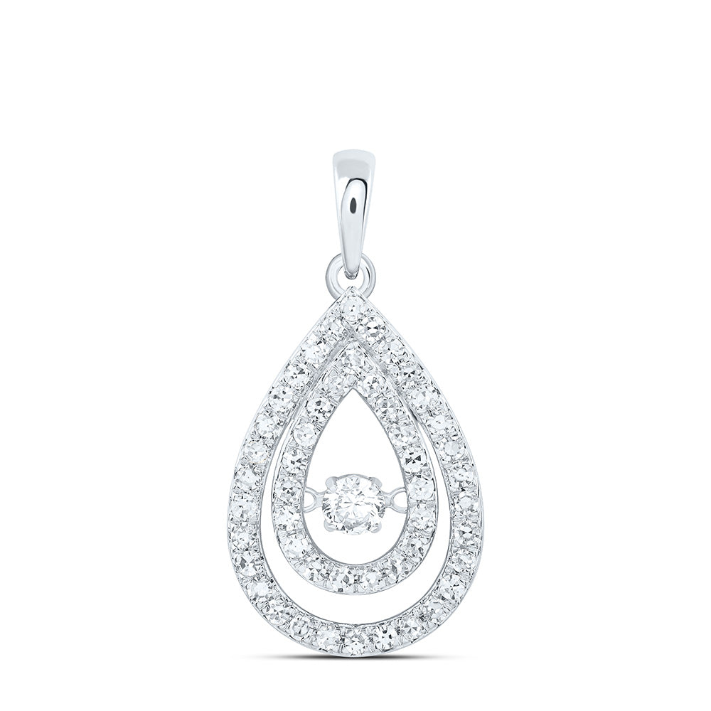 10K Yellow Or White Gold 1/2 Cttw Lab Grown Diamond Pear Charm Pendant