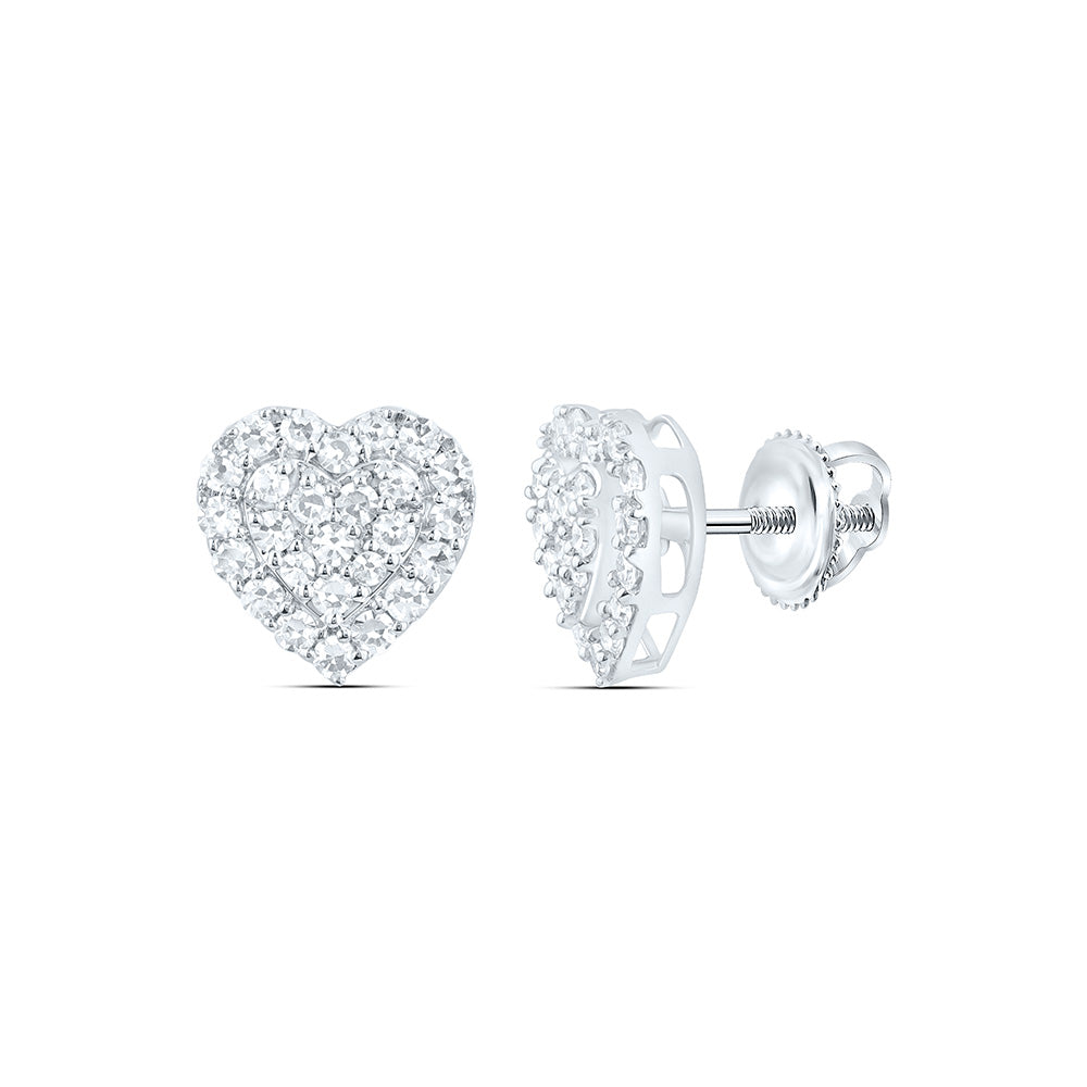 10K Yellow Or White Gold 1/3 Cttw Lab Grown Diamond Heart Earring