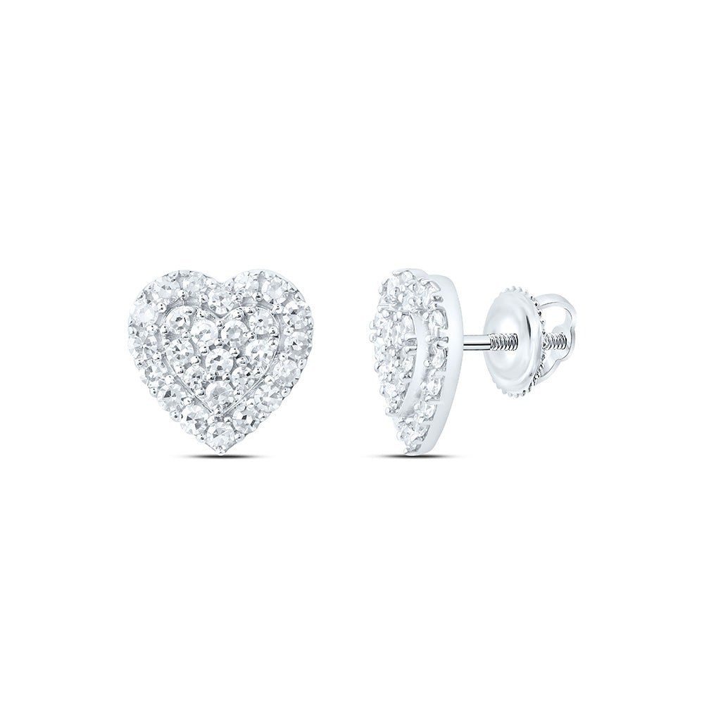 Sterling Silver 1/3 Cttw Lab Grown Diamond Fashion Heart Earring