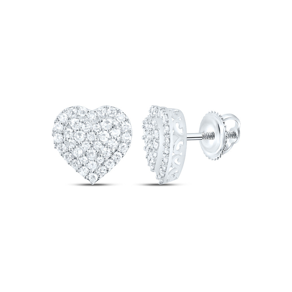 14K Yellow Or White Gold 1/2 Cttw Lab Grown Diamond Heart Earring