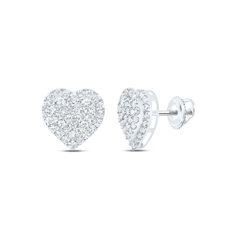 10K Yellow Or White Gold 1/2 Cttw Lab Grown Diamond Heart Earring