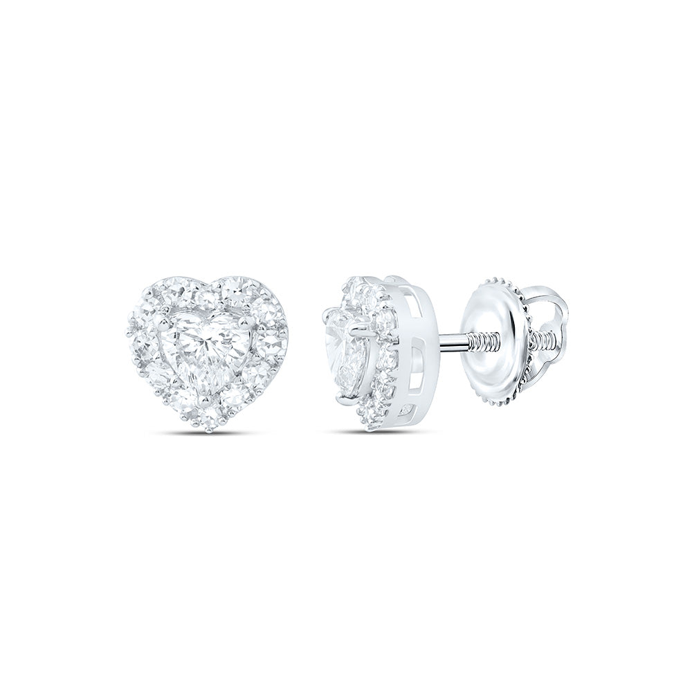 10K Yellow Or White Gold 1/2 Cttw Lab Grown Diamond Heart Earring