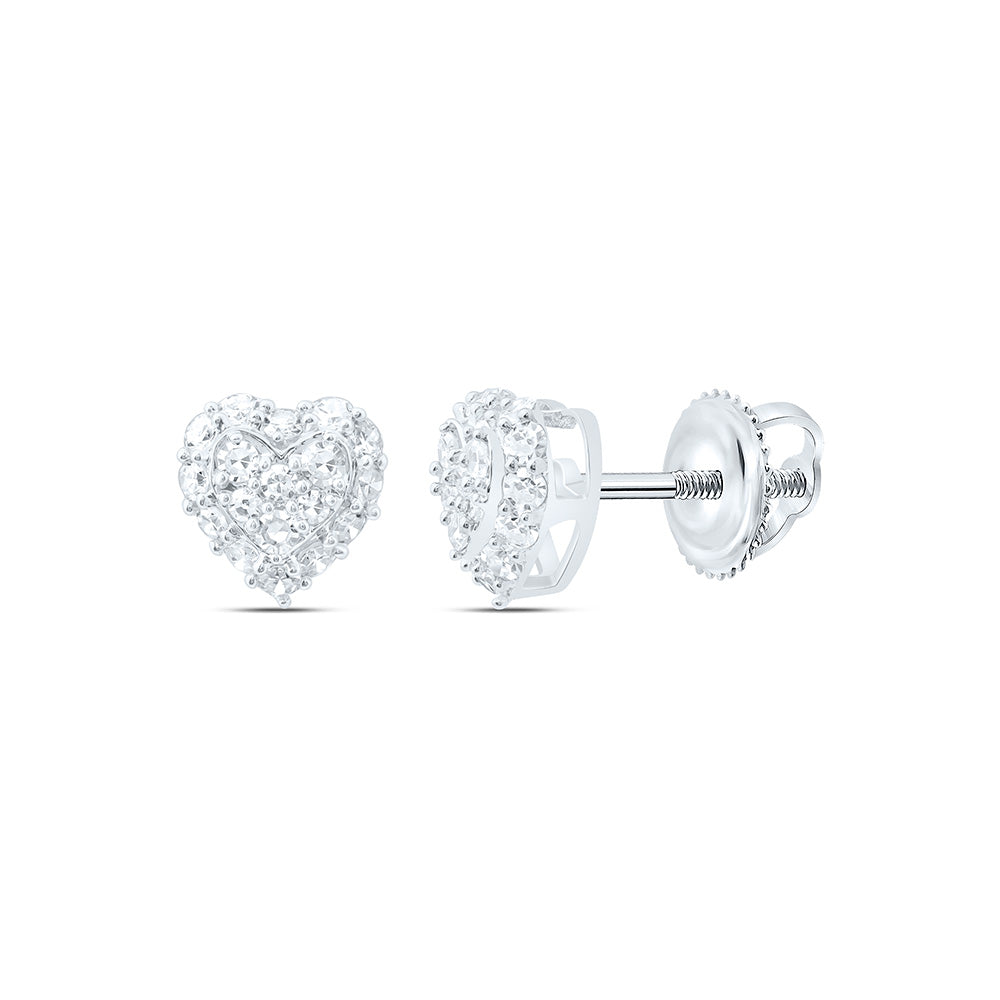10K Yellow Or White Gold 1/4 Cttw Lab Grown Diamond Heart Earring