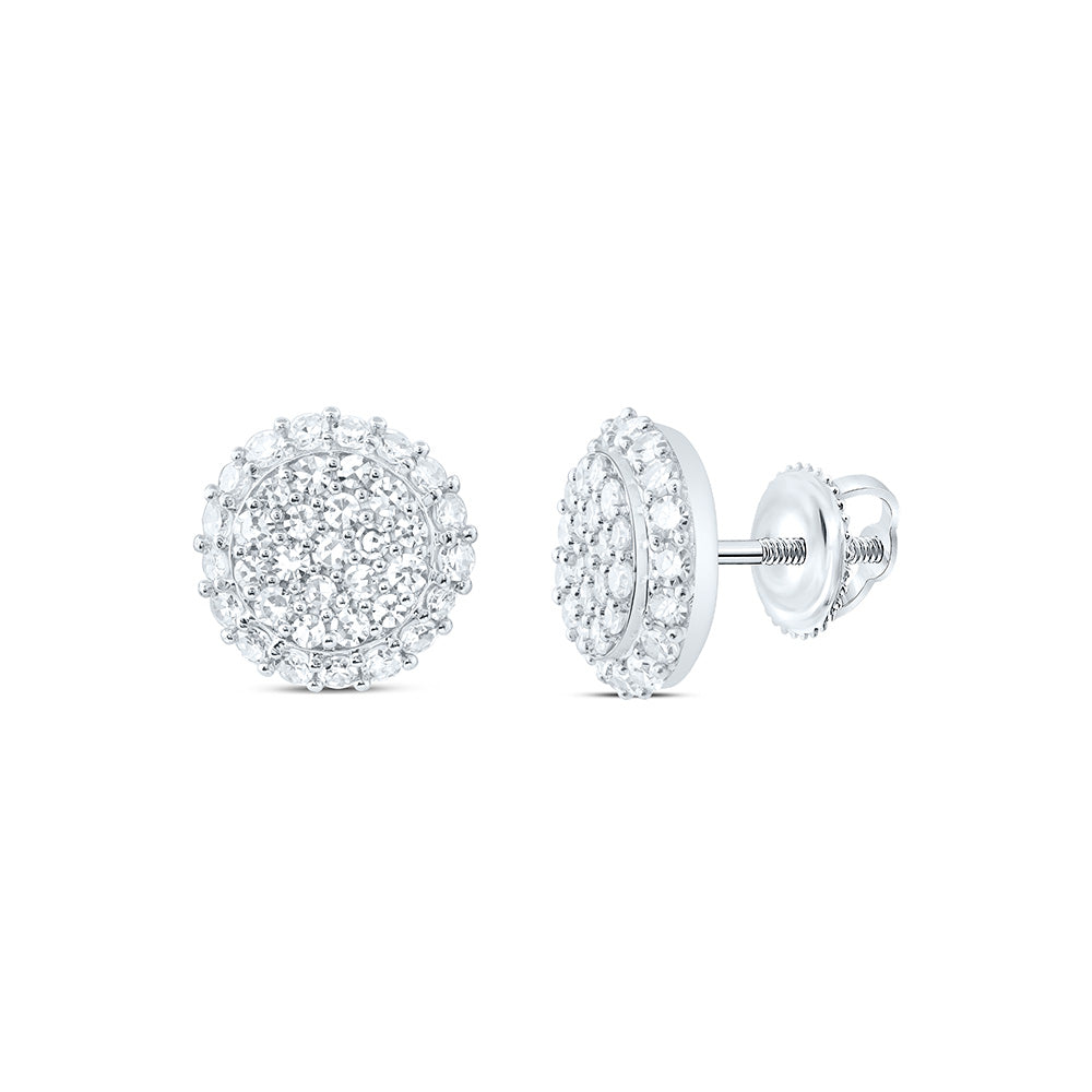 Sterling Silver 1/2 Cttw Lab Grown Diamond Round Earring