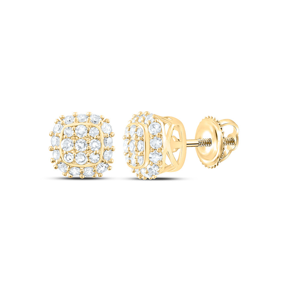 14K Yellow Or White Gold 1/3 Cttw Lab Grown Diamond Cushion Earring