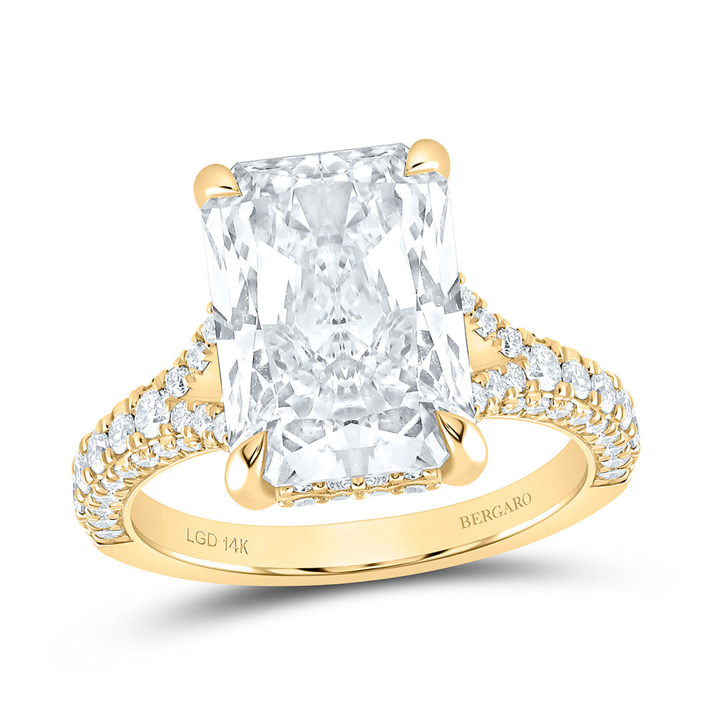 14K Yellow Gold 7 Cttw Lab Grown Diamond 6 Cttw Center Radiant Engagement Ring