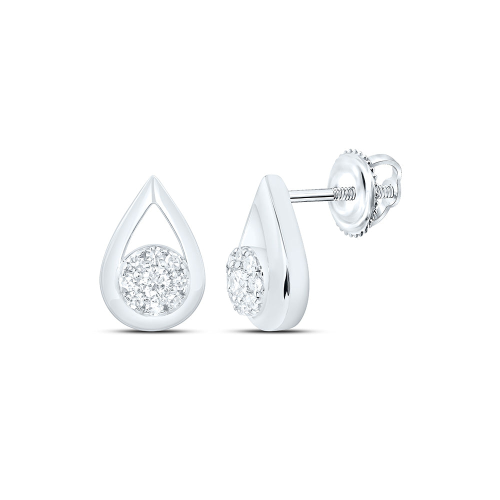Sterling Silver 1/5 Cttw Lab Grown Diamond Pear Earring