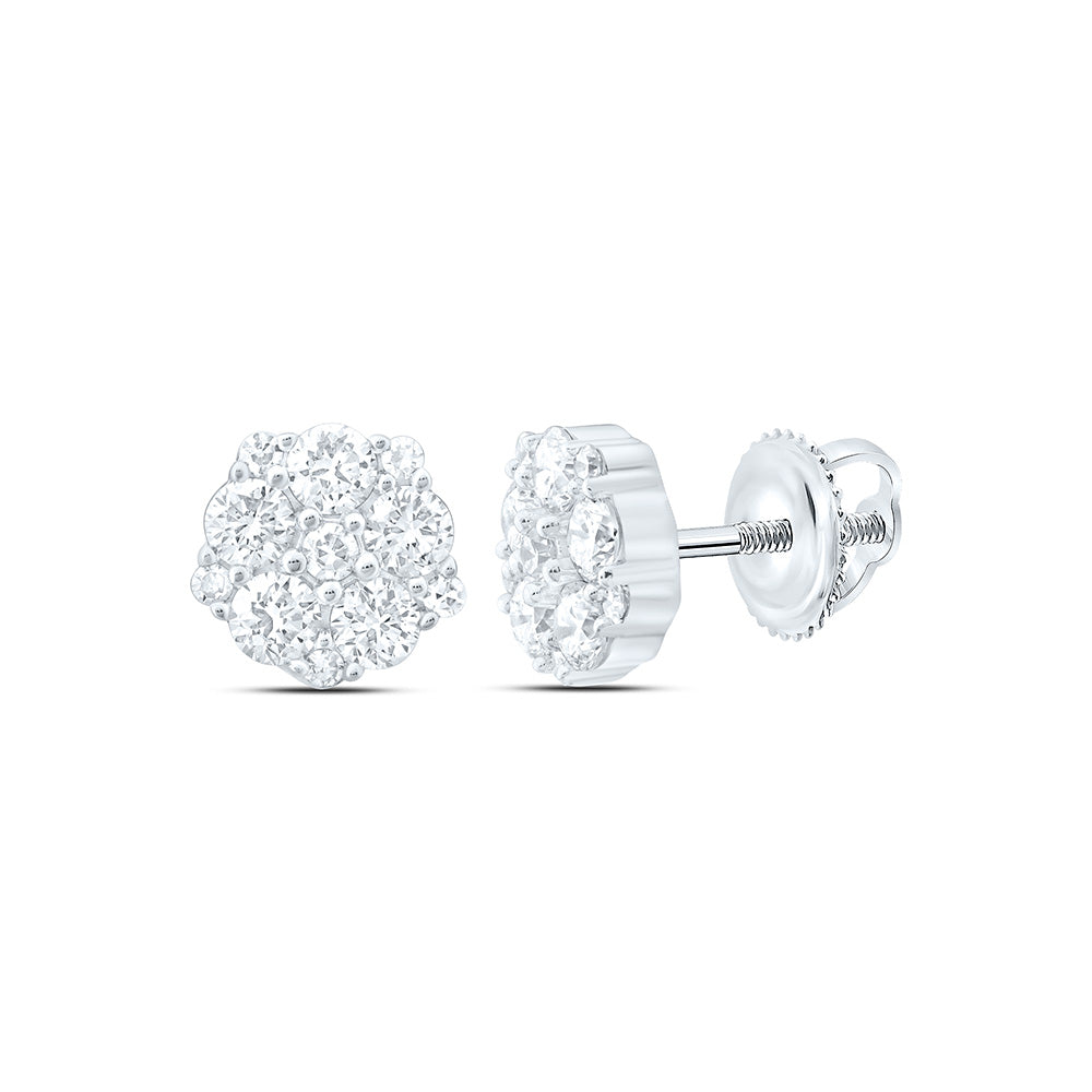 Sterling Silver 5/8 Cttw Lab Grown Diamond Round Earring