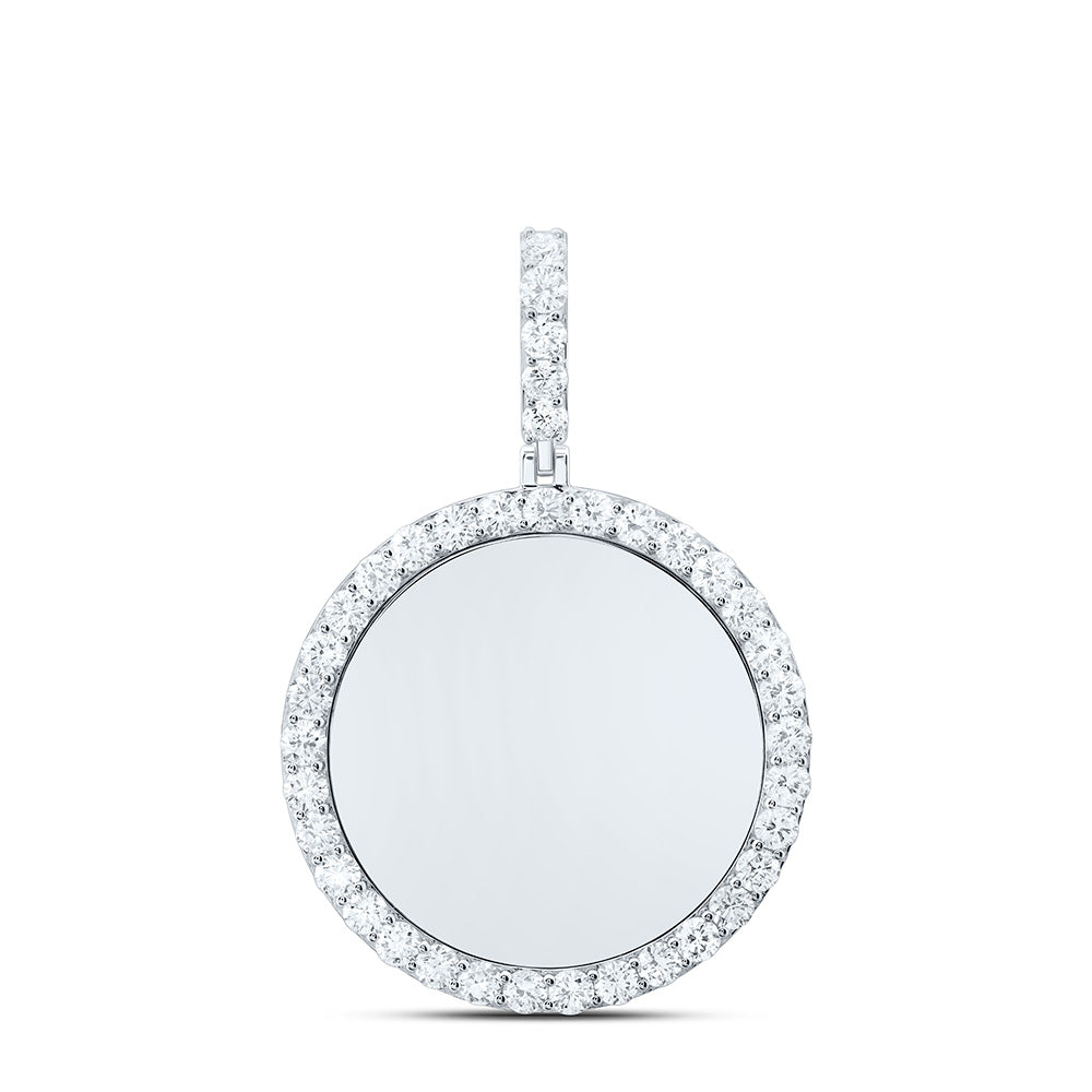 10K Yellow Gold Or Sterling Silver 2 1/2 Cttw Lab Grown Diamond Round Memory Charm Pendant