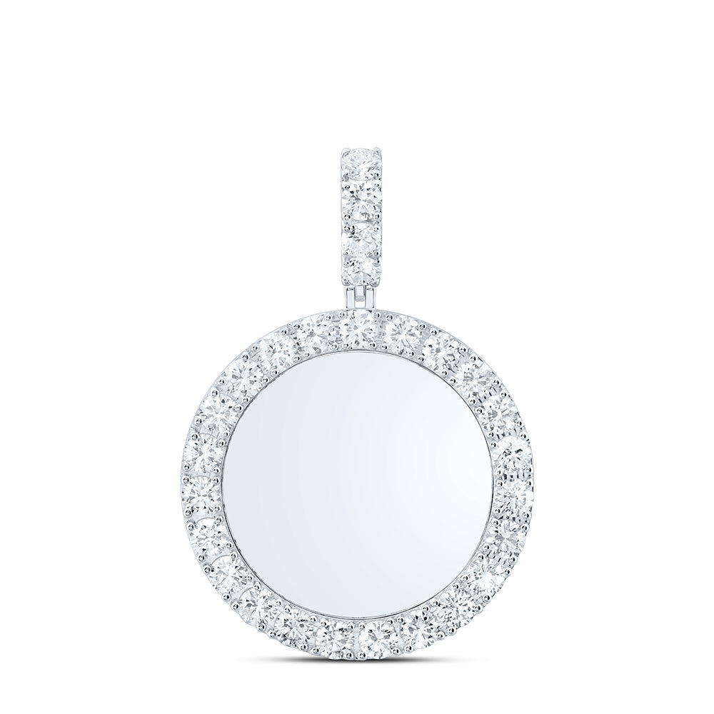 10K Yellow Gold Or Sterling Silver 4 5/8 Cttw Lab Grown Diamond Round Memory Charm Pendant