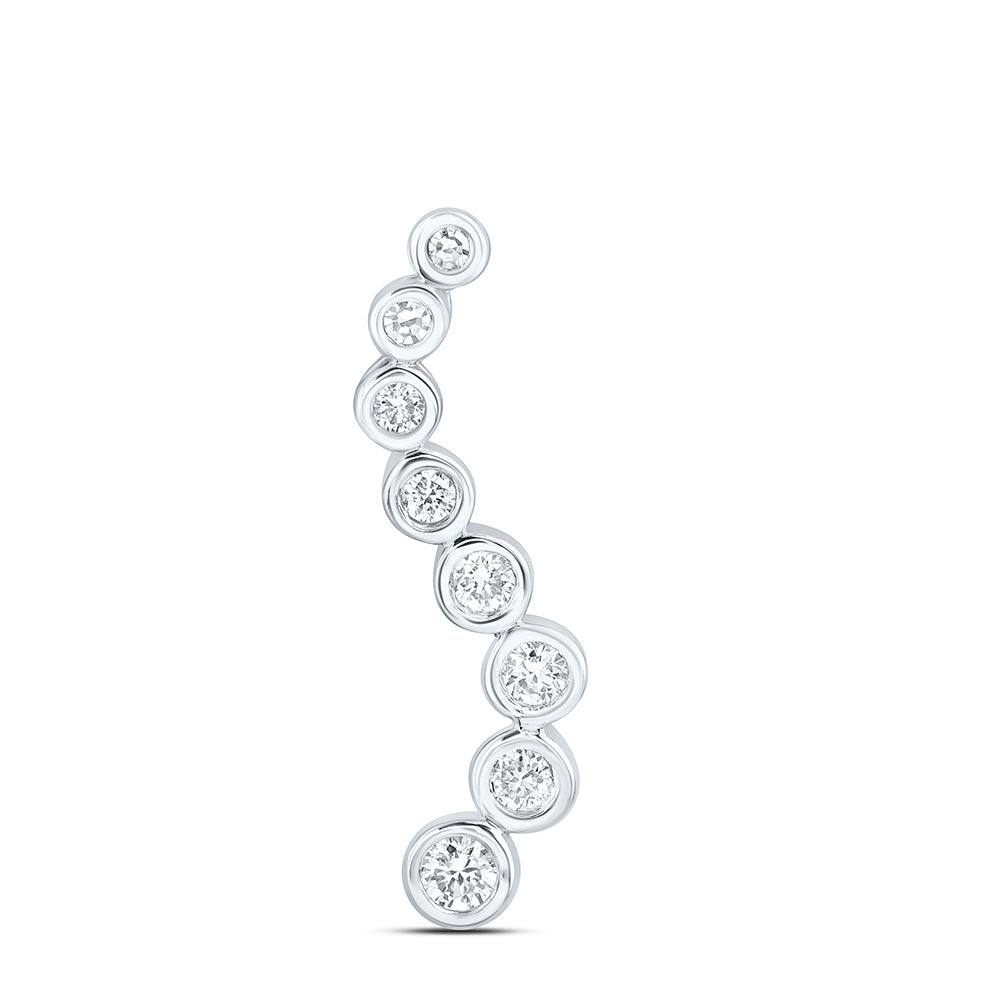 Sterling Silver 1/5 Cttw Lab Grown Diamond Bezel Charm Pendant