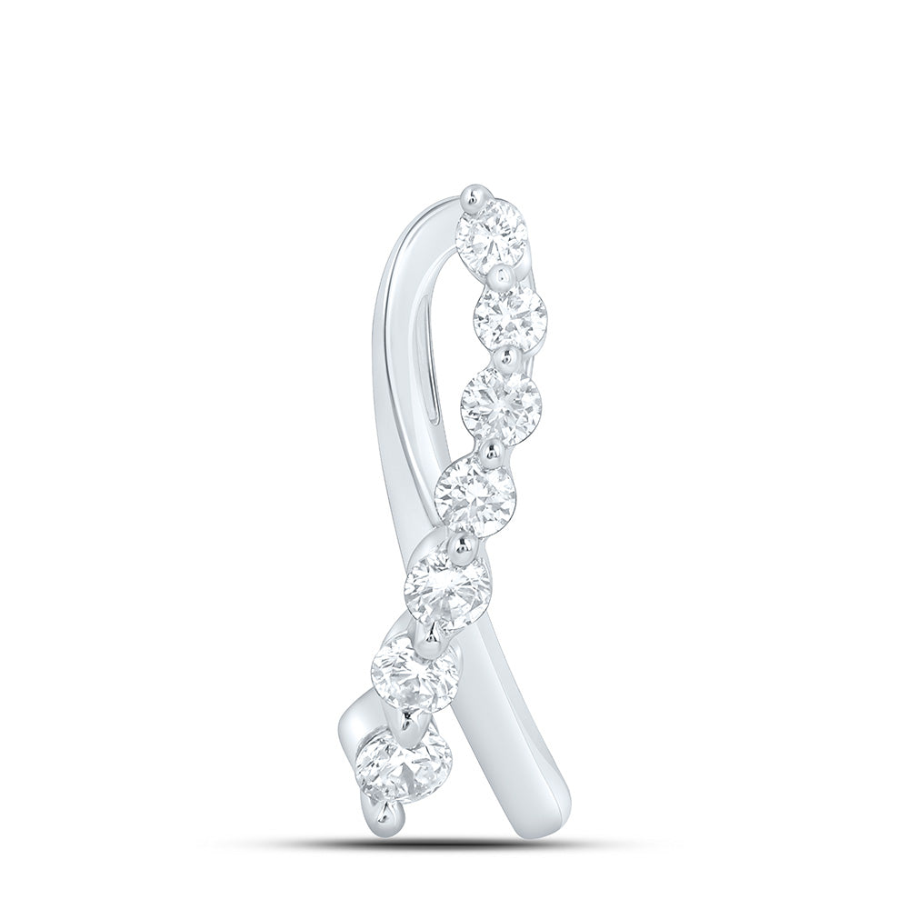 Sterling Silver 1/4 Cttw Lab Grown Diamond Charm Pendant