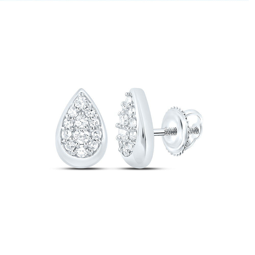 Sterling Silver 1/4 Cttw Lab Grown Diamond Pear Earring