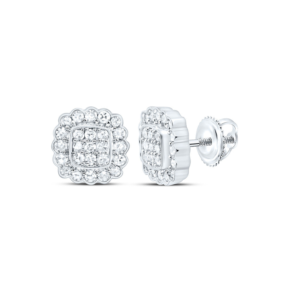 Sterling Silver 1/3 Cttw Lab Grown Diamond Cushion Earring