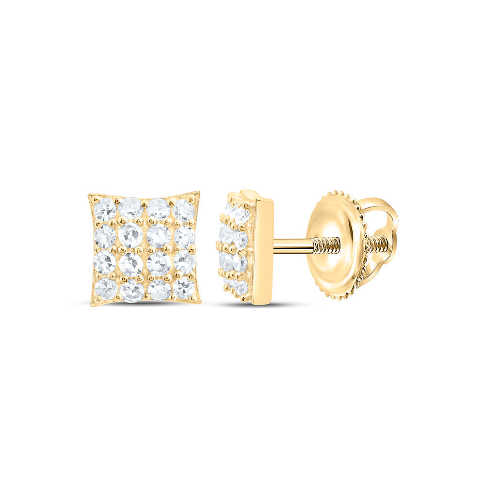 Sterling Silver Yellow Tone 1/5 Cttw Lab Grown Diamond Earring