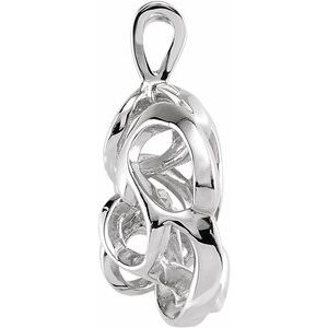 14K White Gold 24.5 X 17 Mm Polished Freeform Pendant