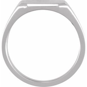 Sterling Silver Square 14 X 14 Mm Brush Polished Signet Ring Size 10