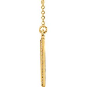 14K Yellow Gold Round .8Mm G-H I1 1/8 Ctw Natural Diamond Engravable Necklace, Length: 18 In