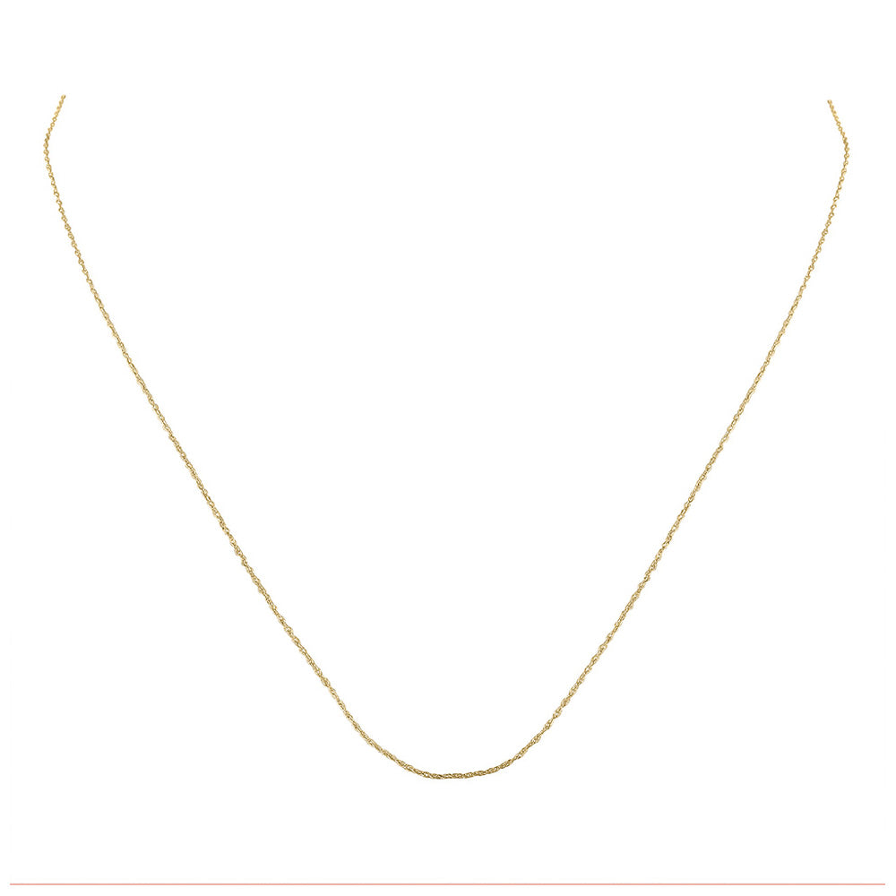 10K White Or Yellow Gold 18-inch Rope Chain with Spring-ring Closure