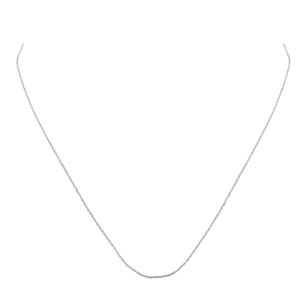 10K White Or Yellow Gold 18-inch Rope Chain with Spring-ring Closure