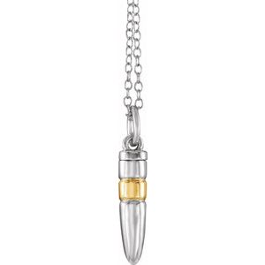 Sterling Silver Without Box Polished Bullet Ash Holder Necklace