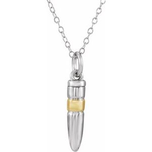 Sterling Silver Without Box Polished Bullet Ash Holder Necklace