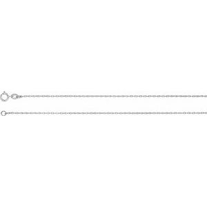 Rhodium-Plated Sterling Silver Spring Ring Rope Chain, Length: 7 In, Width: 1 Mm