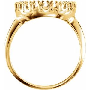 14K Yellow Gold 13 Mm Prong Set Polished Coin Frame Ring Mounting Size 6