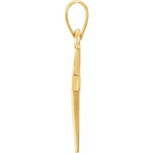 14K Yellow Or Rose Gold Or Sterling Silver Polished Cross Pendant