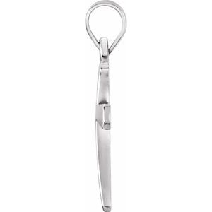 Platinum 21 X 14 Mm Polished Cross Pendant