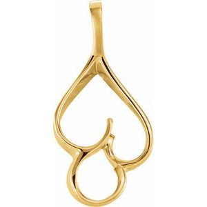 10K Yellow Gold 31.5 X 14.75 Mm Polished Freeform Pendant