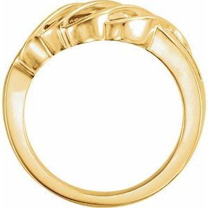 14K Yellow Gold 12.5 Mm Polished Freeform Ring Size 7