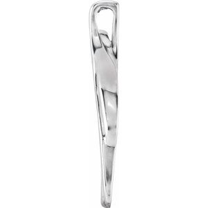 Sterling Silver 30.4 X 13.8 Mm Polished Freeform Pendant