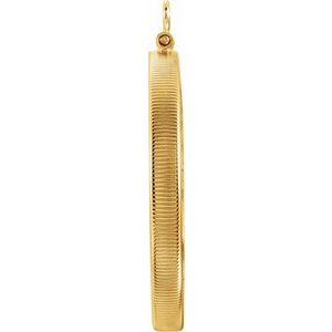14K Yellow Gold 32.7 Mm Screw Top Polished Coin Edge Coin Frame Bezel Pendant